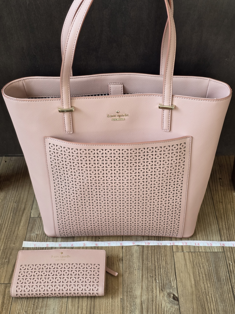 kate spade Pink Perforated Tote Bag + Wallet - Picture 11 of 12